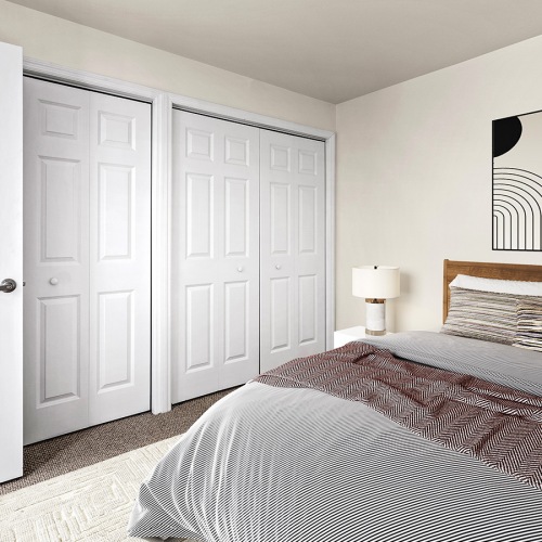 Relax and unwind in stylish living spaces a bed in a bedroom