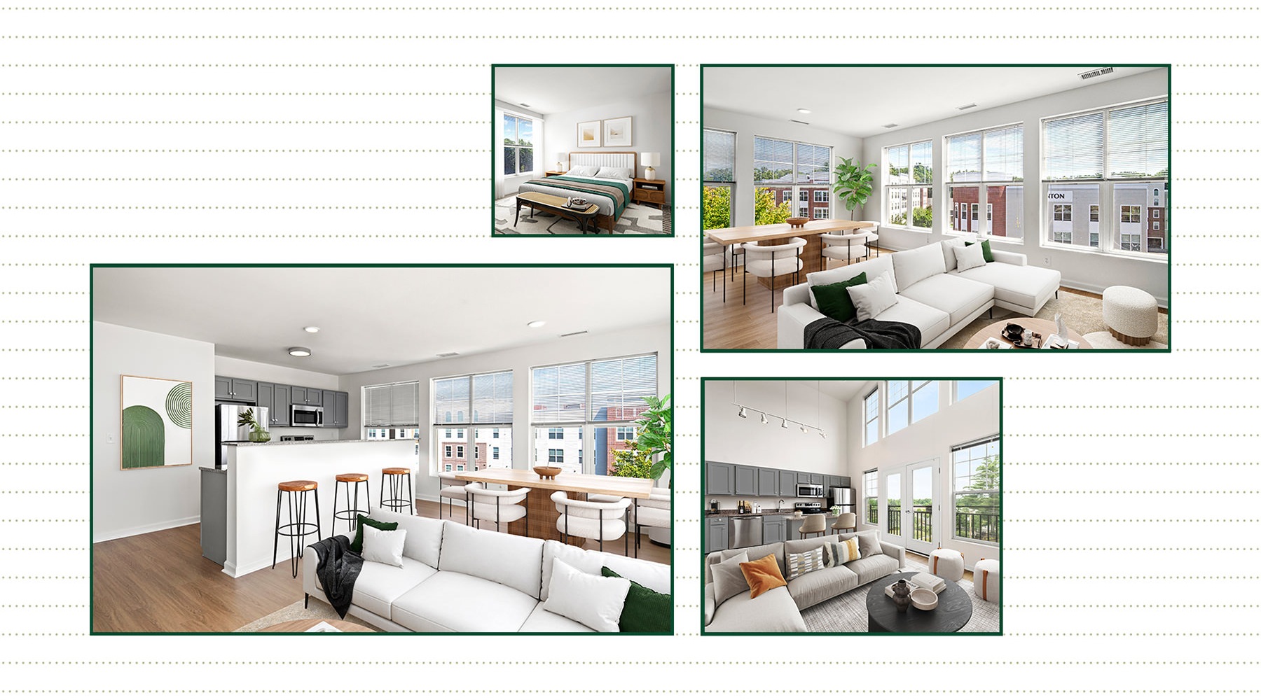 Convenient living four images with scenes of The Ellsworth living