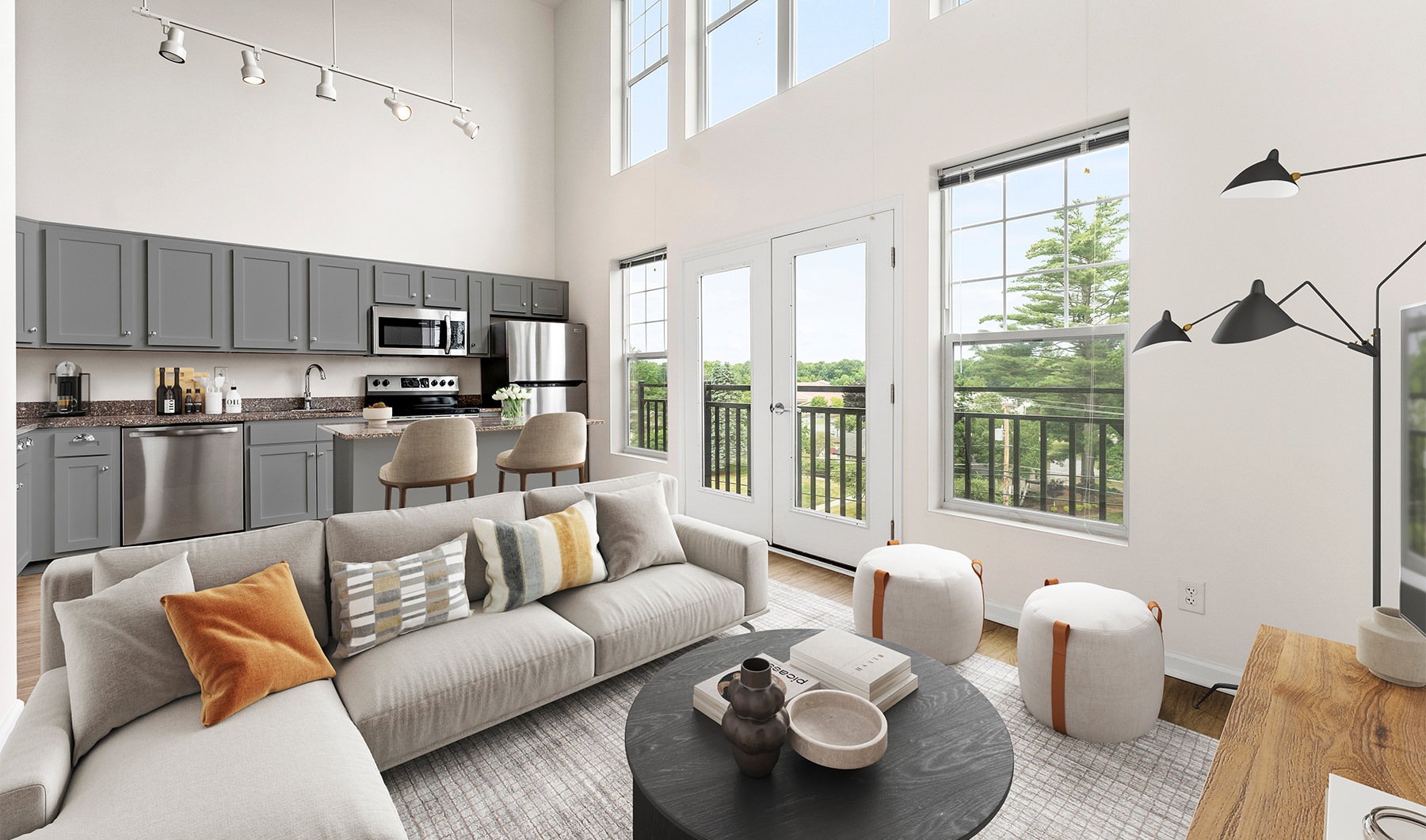 Open space living area with natural lighting Open space living area with natural lighting